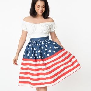 Unique Vintage Stars and Stripes Skirt